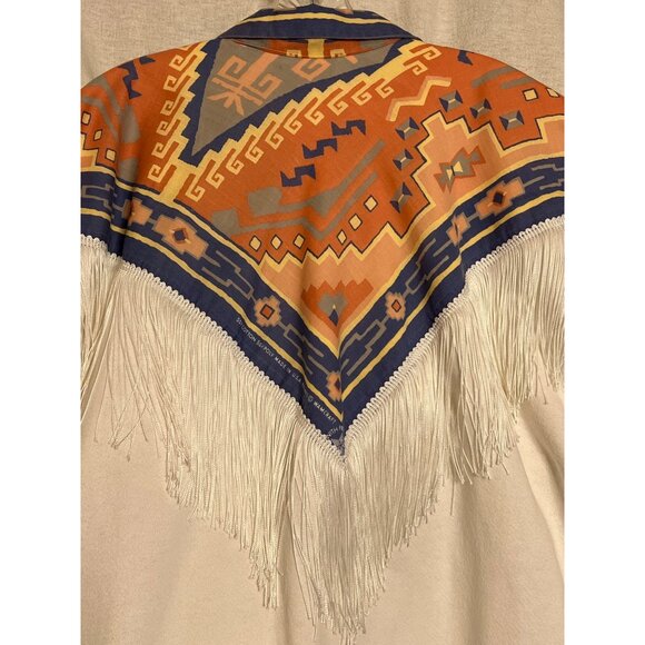 Vintage Santee Lightweight Southwestern Fringe Jacket Plus XXXL USA Aztec Tribal - Picture 16 of 16